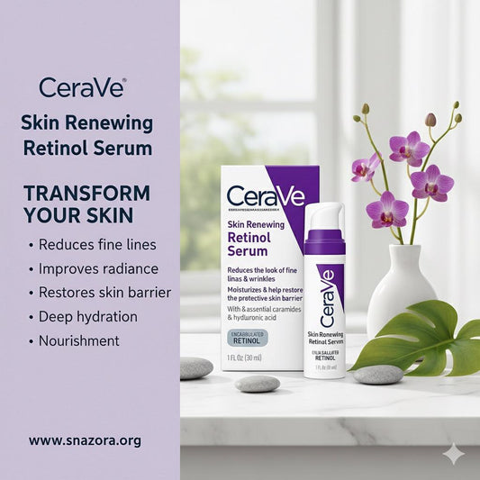 Cerave, Skin Renewing Retinol Serum, (30 Ml) Lcerave Skin Renewing Serum With Retinol – Anti-aging & Smoothing Formula(30 Ml) L