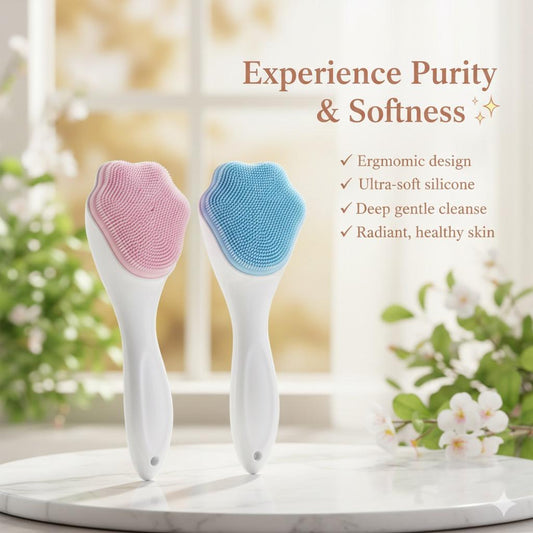 1 Pcs Silicone Face Scrubber Exfoliating Brush, Manual Handheld Massager, Facial Cleansing And Blackhead Scrubber, Soft Bristles For Face Skincare (random Color)