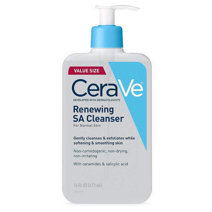 Cerave Renewing Sa Cleanser And Hydrating Cleanser With Salicylic Acid & Ceramides – (237ml)